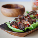 Jamaican Jerk Mushroom Lettuce Wraps with Papaya Salsa